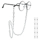 Arricraft眼鏡チェーン  眼鏡用ネックストラップ  アルミペーパークリップチェーン付き  304ステンレス鋼カニカンとラバーループエンド  プラチナ  30.11インチ（76.5cm）  10個/箱 AJEW-AR0001-08P-1
