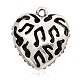 Antique Silver Plated Alloy Rhinestone Pendants RB-J535-21AS-2