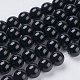 Cuentas sintéticas piedras negras hebras G-G621-10mm-14-1