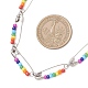 Чакра разноцветные стеклянные бусины из железных бусин с булавками ожерелья NJEW-JN05670-4