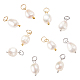 Pandahall elite 10pcs 2 couleurs pendentifs de perles d'eau douce de culture naturelle PEAR-PH0001-09-1
