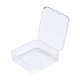 正方形プラスチックビーズ貯蔵容器  透明  8.2x8.2x2.7cm X1-CON-P003-XL-3