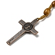 Collares con colgante de cruz crucifijo de religión de aleación NJEW-E096-01R-01-3