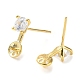 925 Sterling Silver with Cubic Zirconia Stud Earring Findings STER-G036-05G-2