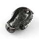 Skull Alloy Grade A Rhinestone Beads ALRI-S094-02-2