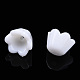 不透明なアクリルフラワービーズキャップ  チューリップの花/ユリの谷  6花びら  ホワイト  9x7mm  穴：2mm  約19000個/5000g SACR-Q099-M45A-2