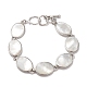 Natural White Shell Link Chain Bracelets BJEW-E077-02P-01-1