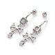 Bowknot 304 Stainless Steel Body Jewelries AJEW-I029-12B-2