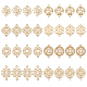 Superfindings 32 piezas 8 estilo barroco encantos de conector de aleación de zinc FIND-FH0003-94-1