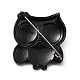 フクロウエナメルピン  バックパックの服の電気泳動黒合金バッジ  カドミウムフリー＆鉛フリー  ミックスカラー  40.5x37x7mm  ピン：0.8mm JEWB-I019-23EBP-4