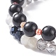 2 шт. 2 стильные браслеты с подвесками из сплава эмали для Хэллоуина с крестом в виде черепа BJEW-JB08006-7