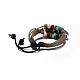 Adjustable Casual Unisex Leather Multi-strand Bracelets BJEW-BB15529-B-3