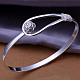 Простой дизайн латунь цветок браслеты для женщин BJEW-BB12418-2