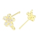 Фурнитура для серег-гвоздиков из латуни с паве из прозрачного кубического циркония KK-F875-08G-2