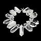 Brins de perles pointues à double borne en cristal de quartz naturel G-M406-D01-5