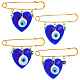 4 Stück 4-farbige Bunte Malerei-Herz-Anhänger mit bösem Blick JEWB-AB00004-1