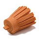 模造革タッセルペンダント装飾  ダークオレンジ  36x20~25mm  穴：6x5.4mm FIND-L013-A05-3