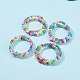 Braccialetti per bambini elasticizzati con perline acriliche trasparenti BJEW-JB06316-2