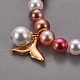 Braccialetti e set di gioielli in plastica imitazione perla elasticizzata X-SJEW-JS01053-03-8