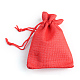 ポリエステル模造黄麻布包装袋巾着袋  レッド  9x7cm X-ABAG-R005-9x7-18-2