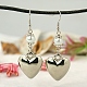Regalos únicos de San Valentín para sus pendientes colgantes de perlas corazón de cristal EJEW-JE00497-2