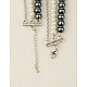 Conjuntos de joyas de perlas de vidrio para el día de san valentín: collares y pendientes SJEW-JS00423-02-4