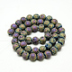 Electroplate Natural Lava Rock Beads Strands X-G-T058-03E-2