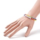 Mot acrylique coloré et bracelet jonc en perles de verre BJEW-JB08561-6