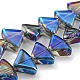 Brins de perles de verre transparentes à moitié plaquées par galvanoplastie EGLA-G037-08A-HP03-1