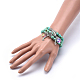 Stretch-Charm-Armbänder aus synthetischen türkisfarbenen (gefärbten) Perlen BJEW-JB04024-M-4
