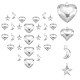 SUNNYCLUE 1 Box 80Pcs 4 Styles Star Moon Charms Stainless Steel Heart Pendants Moon And Star Jewellery Dangle Charm Accessories for Beginners DIY Earring Bracelet Necklacce Jewellery Making STAS-SC0003-51-1