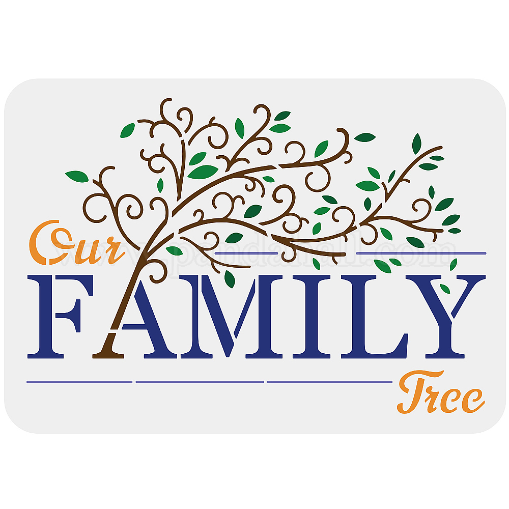 Shop FINGERINSPIRE Family Tree Stencil 29.7x21cm Reusable Tree Stencil ...