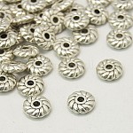 Perlas espaciadoras de plata tibetana, sin plomo y el cadmio, engranaje, plata antigua, aproximamente 6 mm de diámetro, 2 mm de espesor, agujero: 1 mm, aproximamente 89 unidades / 20 g