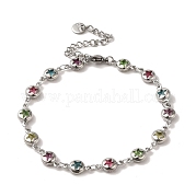 Латунные браслеты-цепочки со звездами BJEW-L685-08P