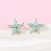 Серьги-гвоздики из латуни EJEW-R032-07G-01