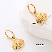 Серьги-кольца в форме ракушки из нержавеющей стали DY9204-7