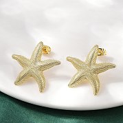 Латунь серьги EJEW-R032-06G