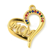 Ion Plating(IP) Real 18K Gold Plated 304 Stainless Steel Rhinestone Pendants STAS-P341-11G-02