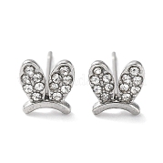 Серьги-гвоздики из нержавеющей стали 304 со стразами EJEW-Q788-02P