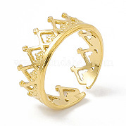 Ионное покрытие (ip) 304 кольцо из нержавеющей стали с короной и открытыми манжетами для женщин RJEW-G275-08G