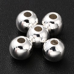 Perline in ottone,  cadmio& piombo libero, placcato di lunga durata, tondo, 4mm, Foro: 1.2 mm