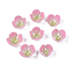 プラスチックビーズ  花  ピンク  12~13.5x12~13x8mm  穴：1.2mm
