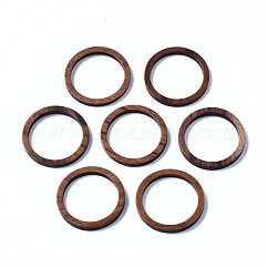 Anelli di collegamento in legno di noce, anello, sella marrone, 24.5x3mm