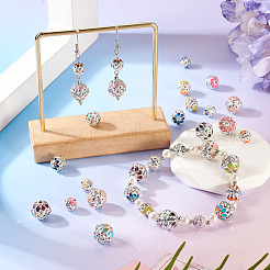 24 шт. 3 стиля круглых латунных бусин со стразами&nbsp;KK-TA0003-25