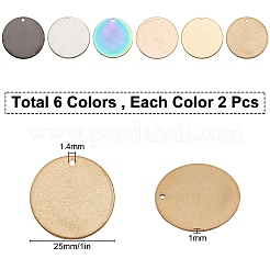 12 шт. 6-цветные подвески из нержавеющей стали 304 с вакуумным покрытием PVD&nbsp;STAS-SC0002-14B