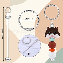 Брелок из железного стержня с бусинами KEYC-SZ0001-21