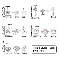 40 Stück 5 Style Legierungsanhänger&nbsp;ALRI-SC0001-20