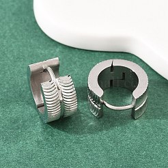 Серьги-кольца из нержавеющей стали 304 с текстурой для женщин&nbsp;EJEW-L307-10P