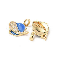 Латунные подвески с микропаве из кубического циркония и эмали&nbsp;KK-F917-02G