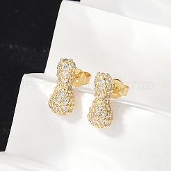Boucles d'oreilles en laiton avec zircone cubique de micro pave&nbsp;EJEW-Z091-04G-I